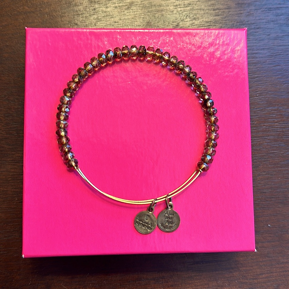 Alex and Ani light brown spacer bracelet.